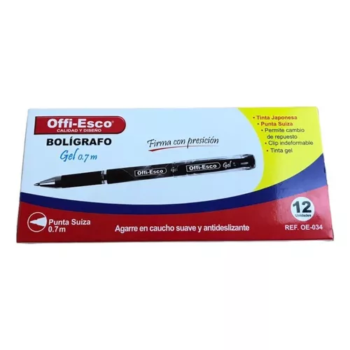 OFFIESCO Lapicero GEL 0.7M Negro OE-034