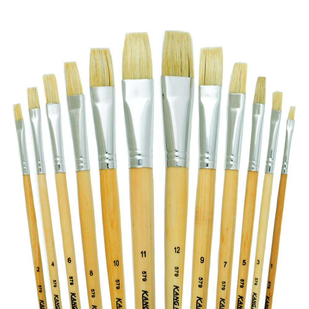 Estuche Pincel Plano X12 Madera