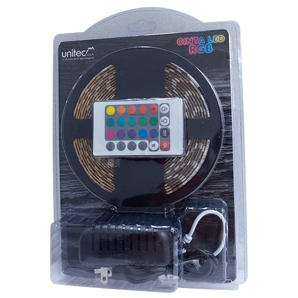 Kit Cinta LED RGB 5 Metros + Cargador + Control