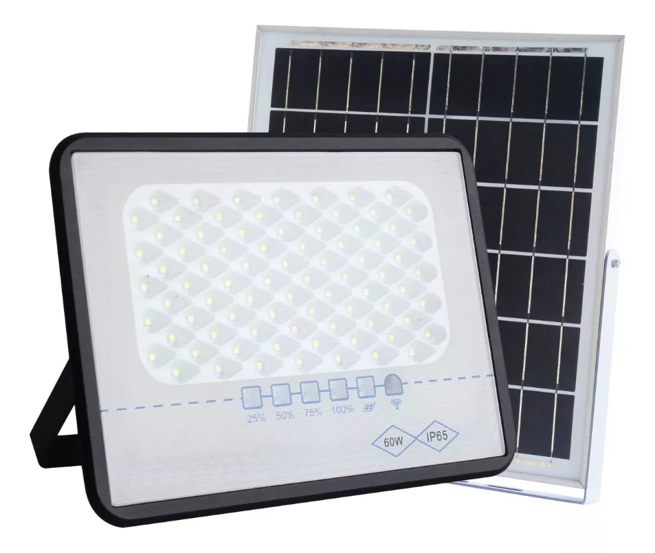 Reflector LED 40W Con Panel Solar 4000K