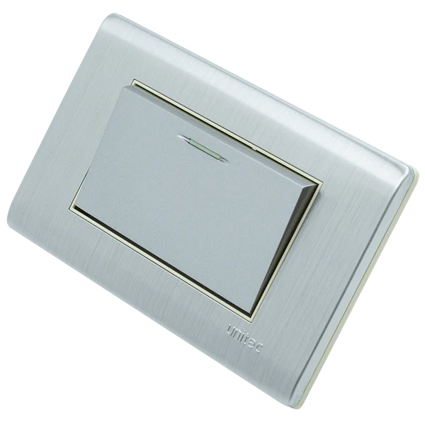Interruptor Sencillo Acero Inoxidable Unitech