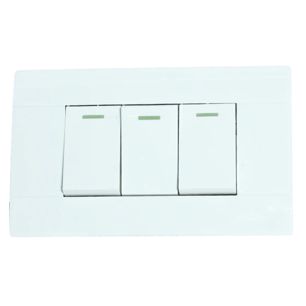 Interruptor Triple Policarbonato Unitec