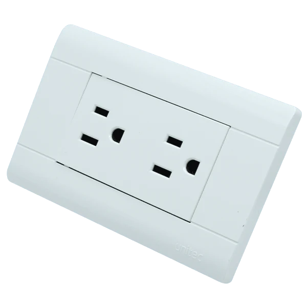 Toma Doble Policarbonato Unitec