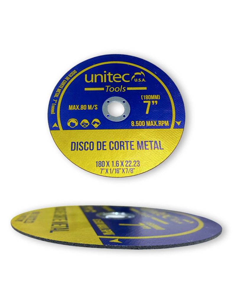 Disco Corte Metal 7"X1.6a22.2 Unitec