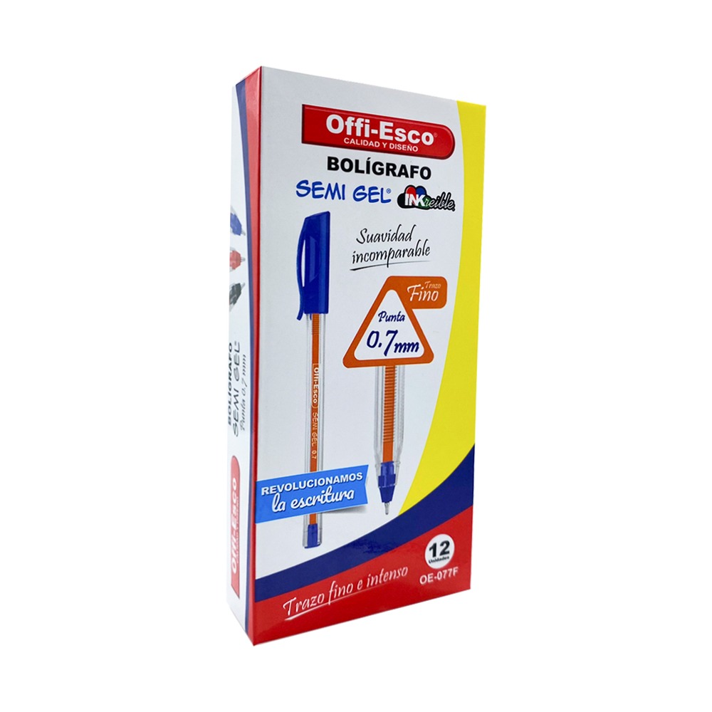 OFFIESCO Lapicero Semi Gel 0.7mm Azul OE-076F