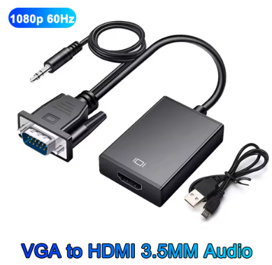 Convertidor VGA A HDMI Entrada VGA, Entrada Audio 3.5mm