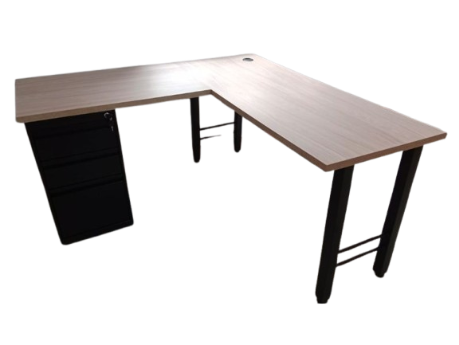 [902005] Escritorio en L Metal Madera de 1,50*1,50