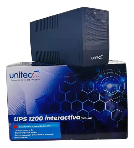 [708022] Ups Interactiva 1200 Led- 800VA/480W Unitec