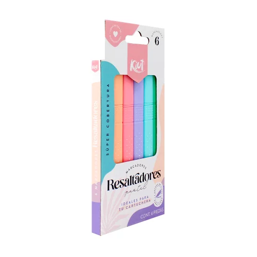 Resaltadores Kiut Delgado Pastel x6