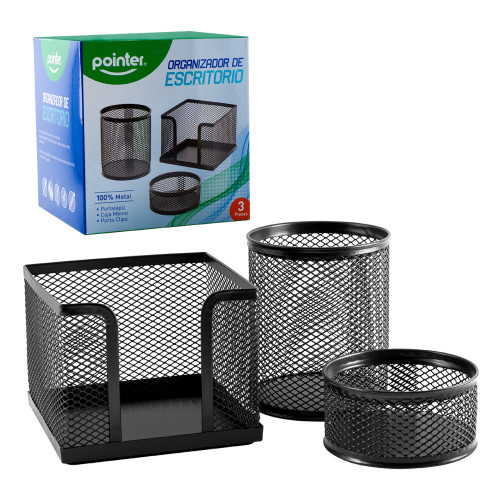 Organizador de escritorio X3 Pointer malla metalico OS-1701