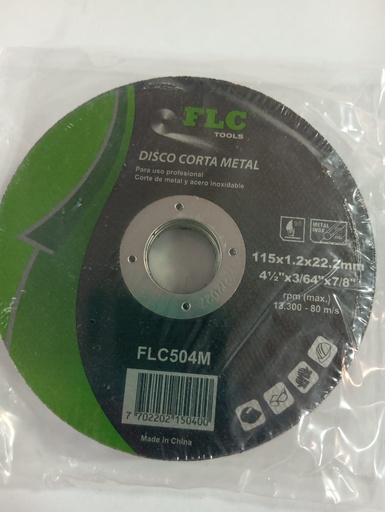 Disco Corta Metal Fulcor 4 1/2 x64"7/8"