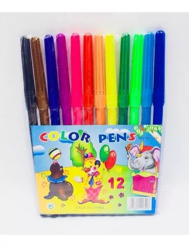 [104008] Plumones color pens X 12 Unidades